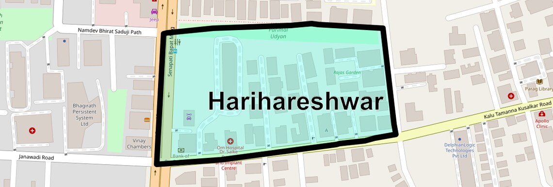 Location Map of Harihareshwar, Pune