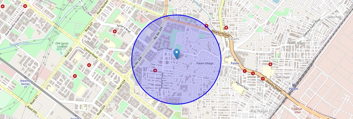 Location Map of Harijan Basti, Delhi