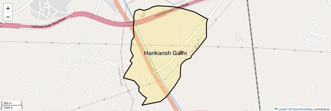 Location Map of Harikansh Garhi, Lucknow