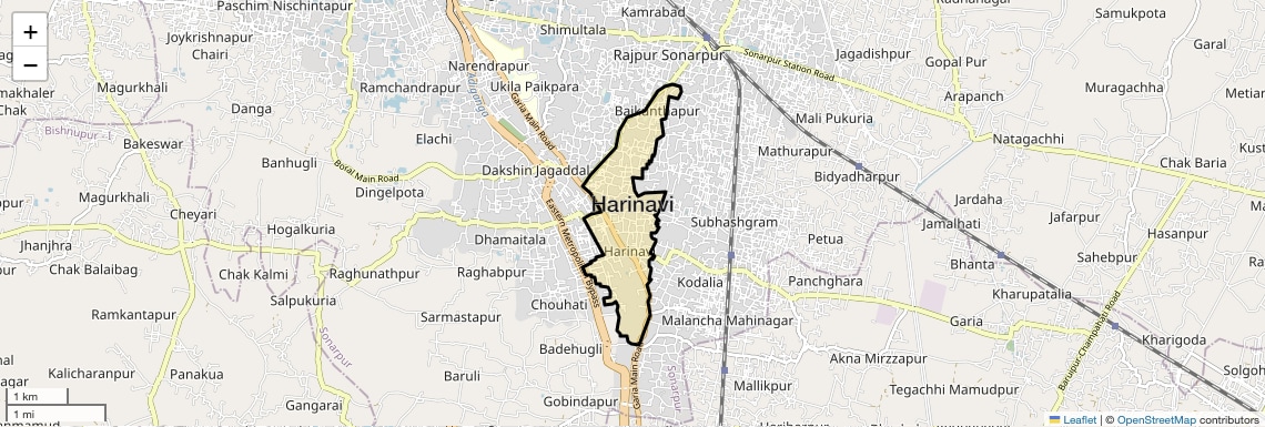 Location Map of Harinavi, Kolkata