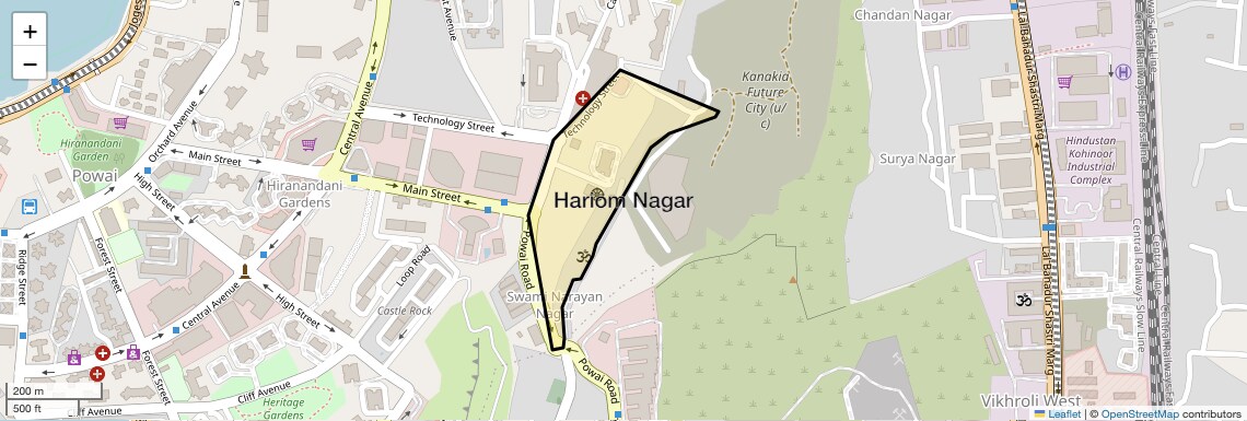Location Map of Hariom Nagar, Mumbai