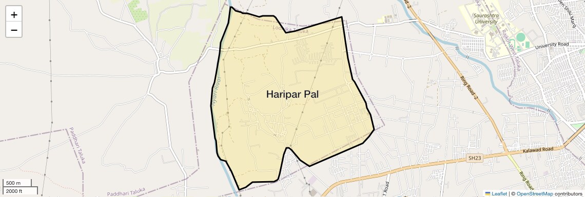 Location Map of Haripar Pal, Rajkot