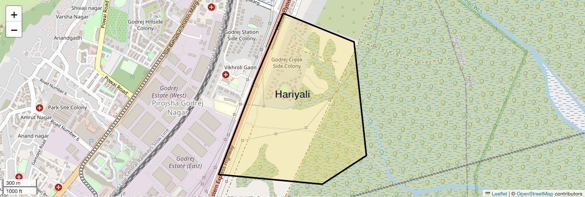 Location Map of Hariyali, Mumbai