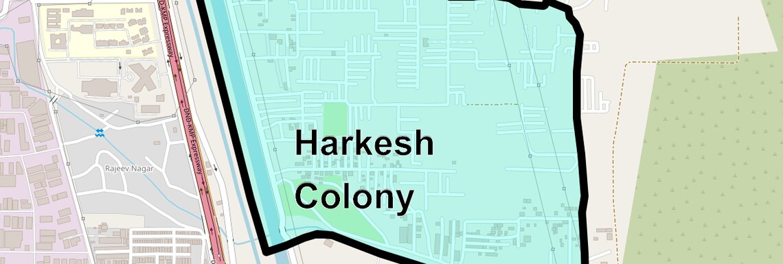 Location Map of Harkesh Colony, Faridabad