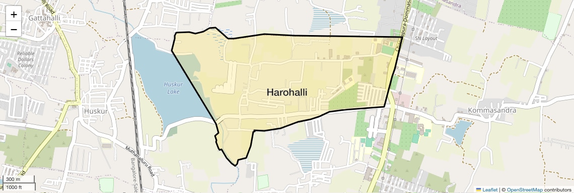 Location Map of Harohalli, Bangalore
