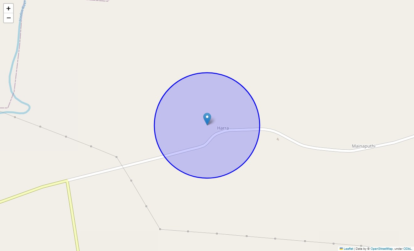 Location Map of Harra, Meerut