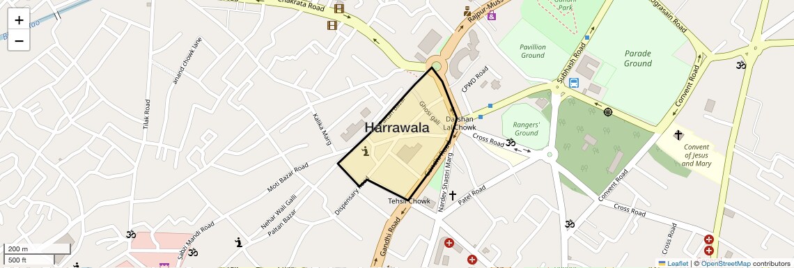 Location Map of Harrawala, Dehradun