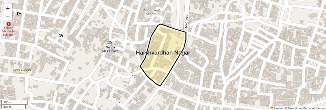 Location Map of Harshvardhan Nagar, Allahabad