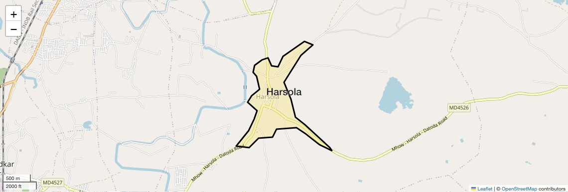 Location Map of Harsola, Indore