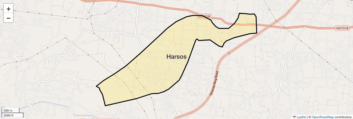 Location Map of Harsos, Varanasi