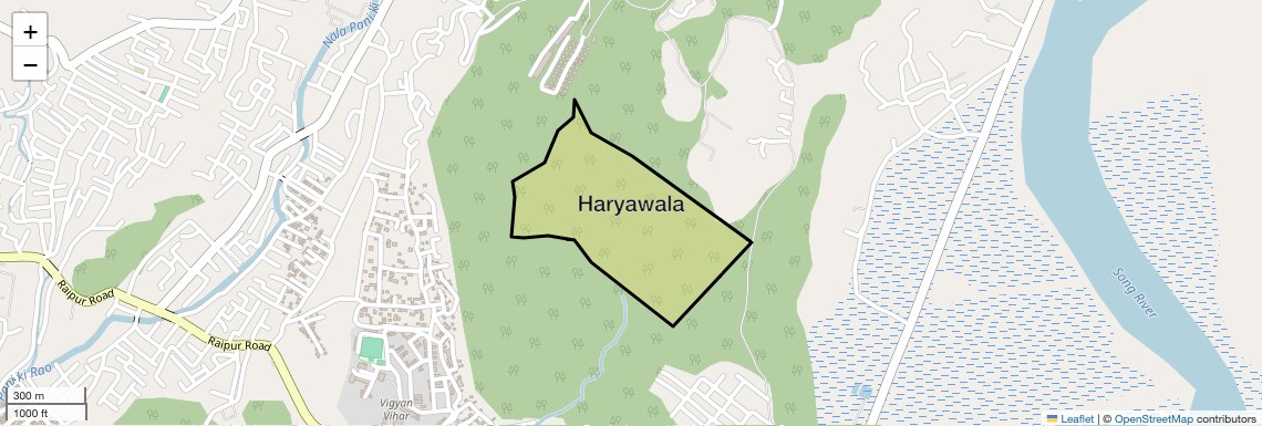 Location Map of Haryawala, Dehradun