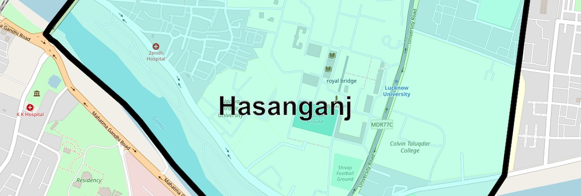Location Map of Hasanganj, Lucknow