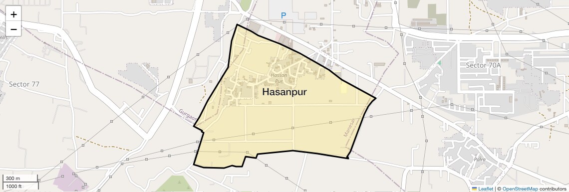 Location Map of Hasanpur, Gurgaon