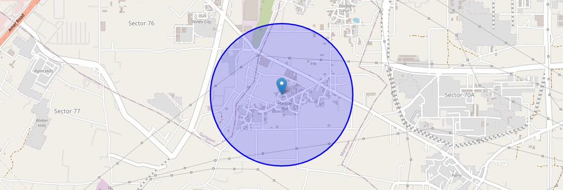 Location Map of Hasanpur, Gurgaon