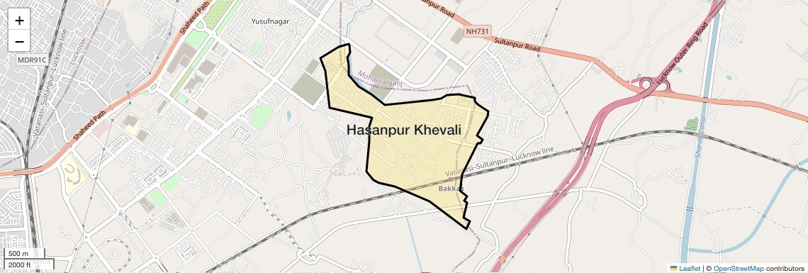 Location Map of Hasanpur Khevali, Lucknow