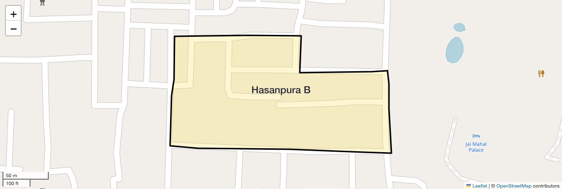 Location Map of Hasanpura B, Jaipur