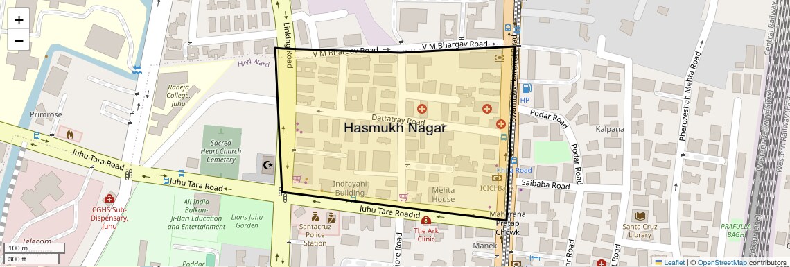 Location Map of Hasmukh Nagar, Mumbai