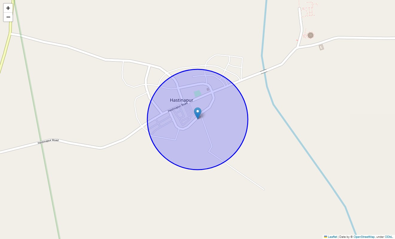 Location Map of Hastinapur, Meerut
