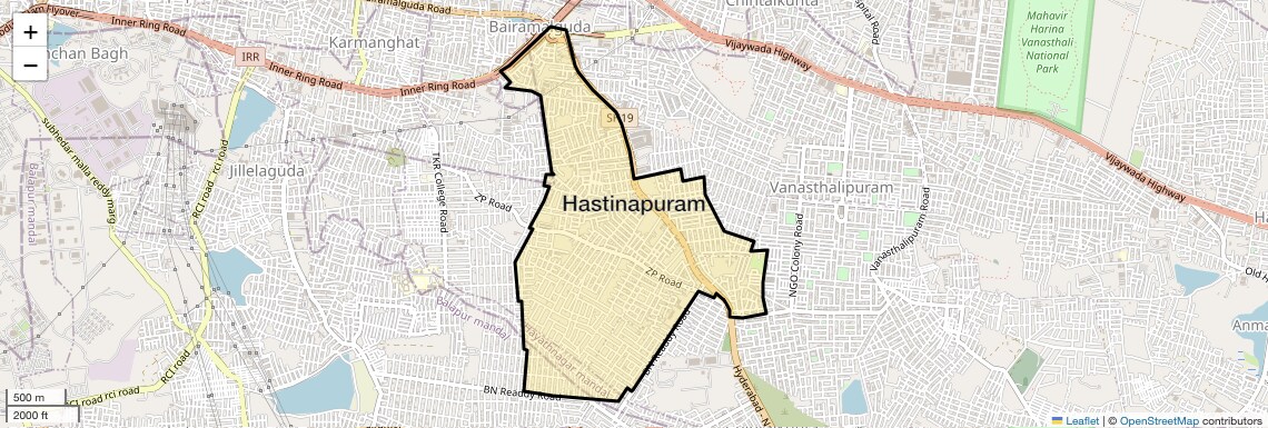 Location Map of Hastinapuram, Hyderabad