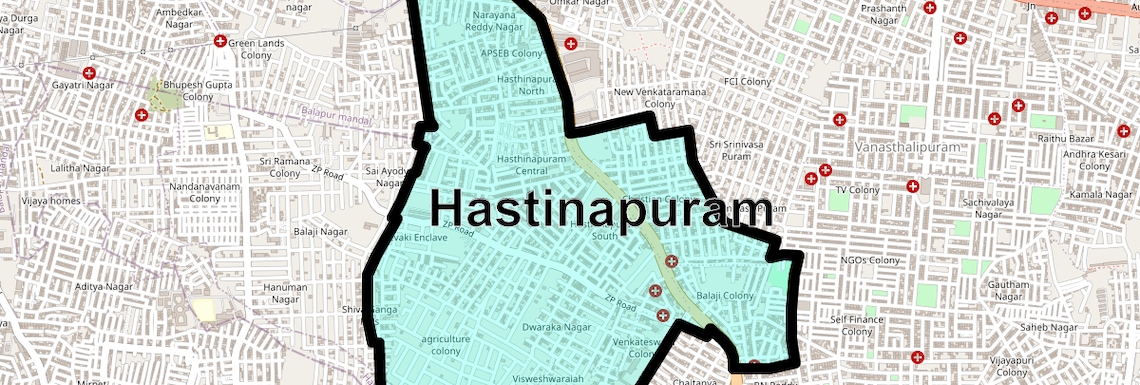 Location Map of Hastinapuram, Hyderabad