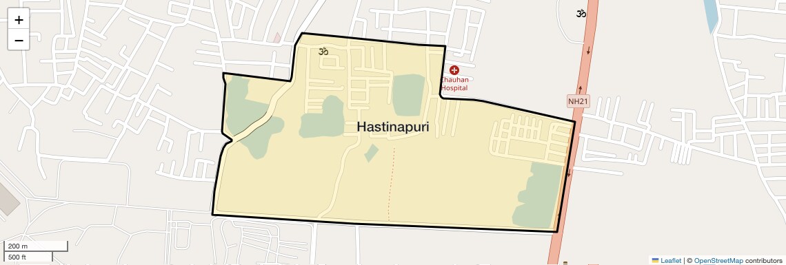 Location Map of Hastinapuri, Agra