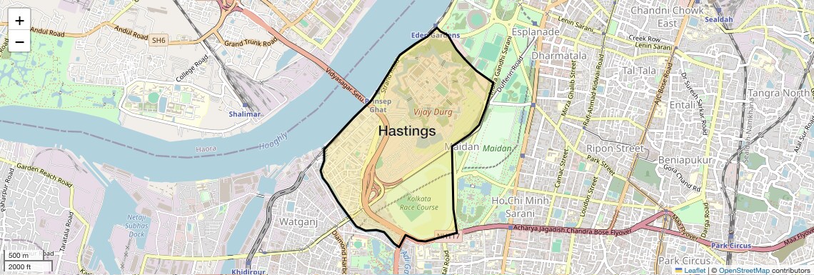 Location Map of Hastings, Kolkata