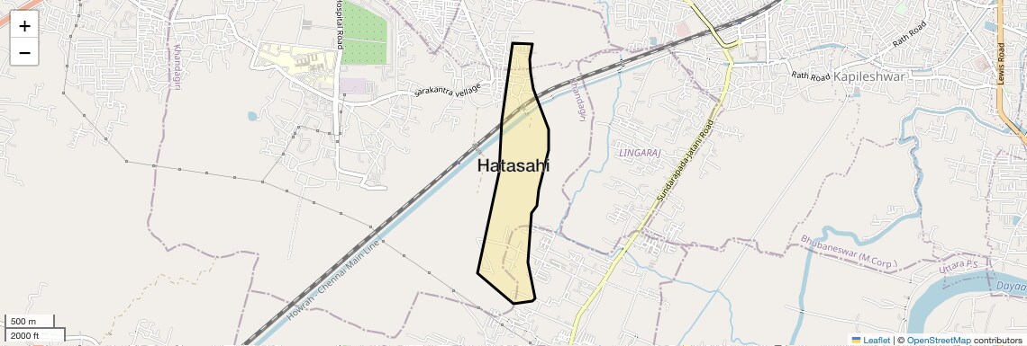 Location Map of Hatasahi, Bhubaneswar
