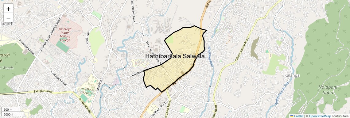 Location Map of Hathibarkala Salwala, Dehradun