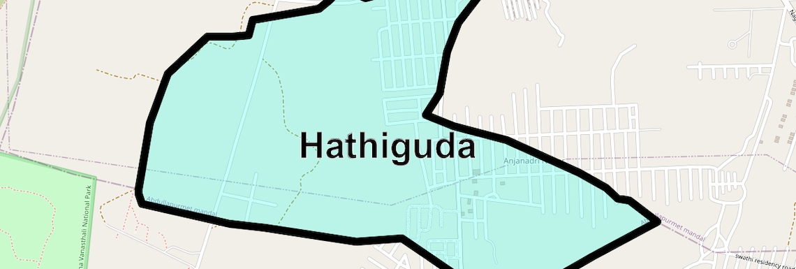 Location Map of Hathiguda, Hyderabad
