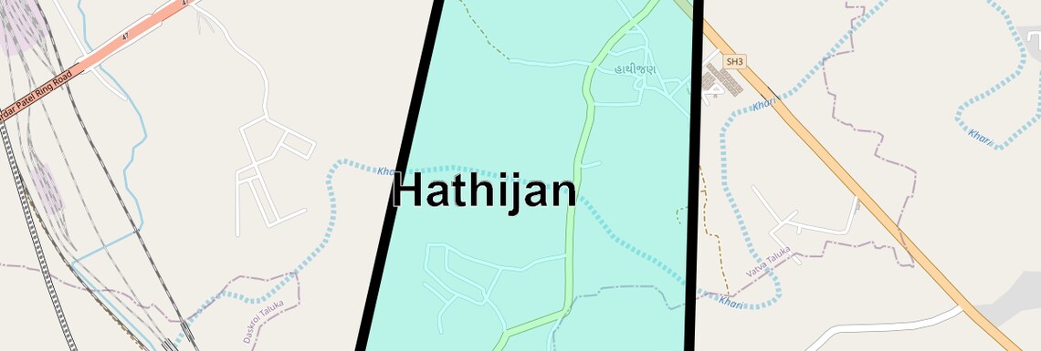 Location Map of Hathijan, Ahmedabad