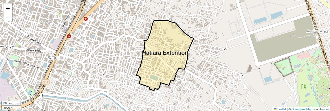 Location Map of Hatiara Extention, Kolkata