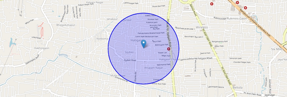 Location Map of Hatigaon, Guwahati