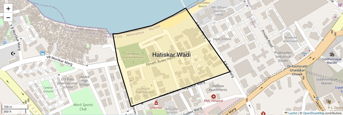 Location Map of Hatiskar Wadi, Mumbai