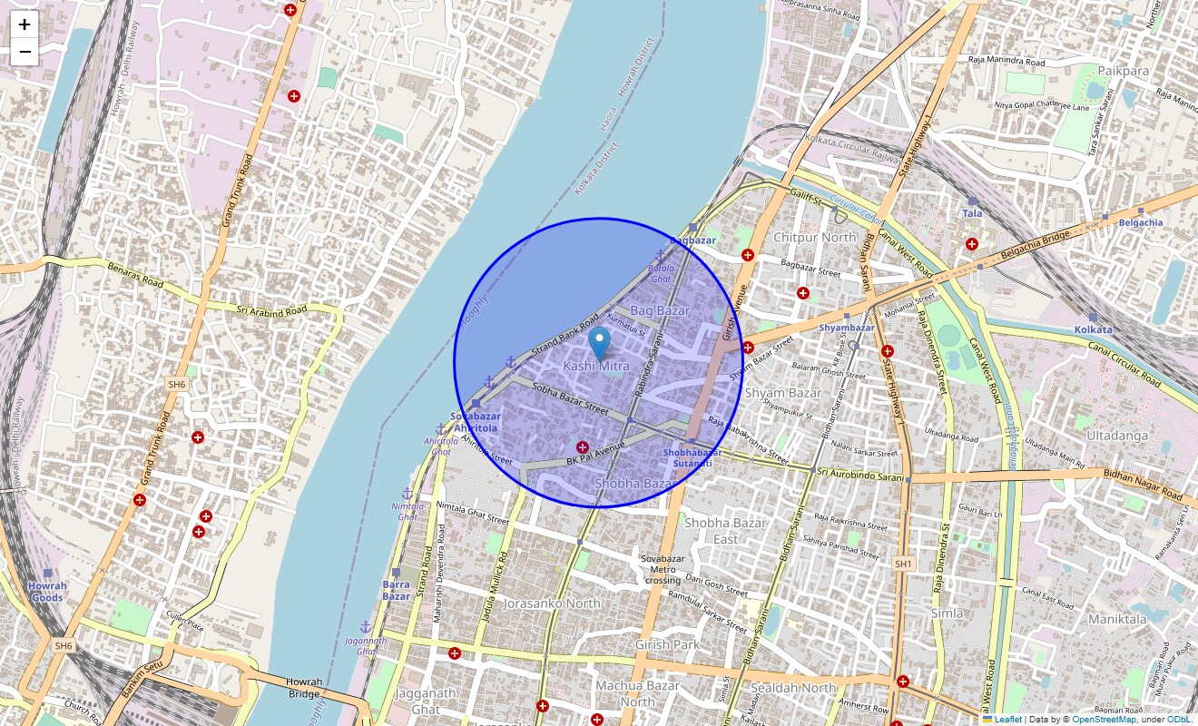 Location Map of Hatkhola, Kolkata