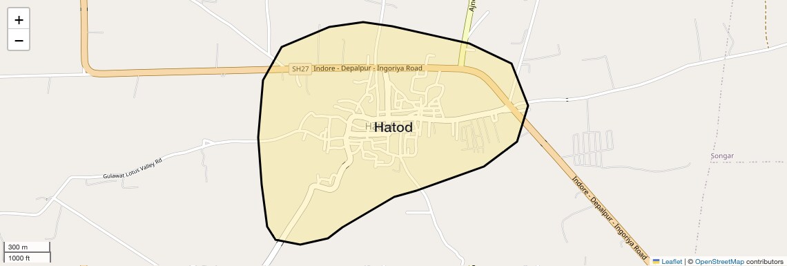 Location Map of Hatod, Indore