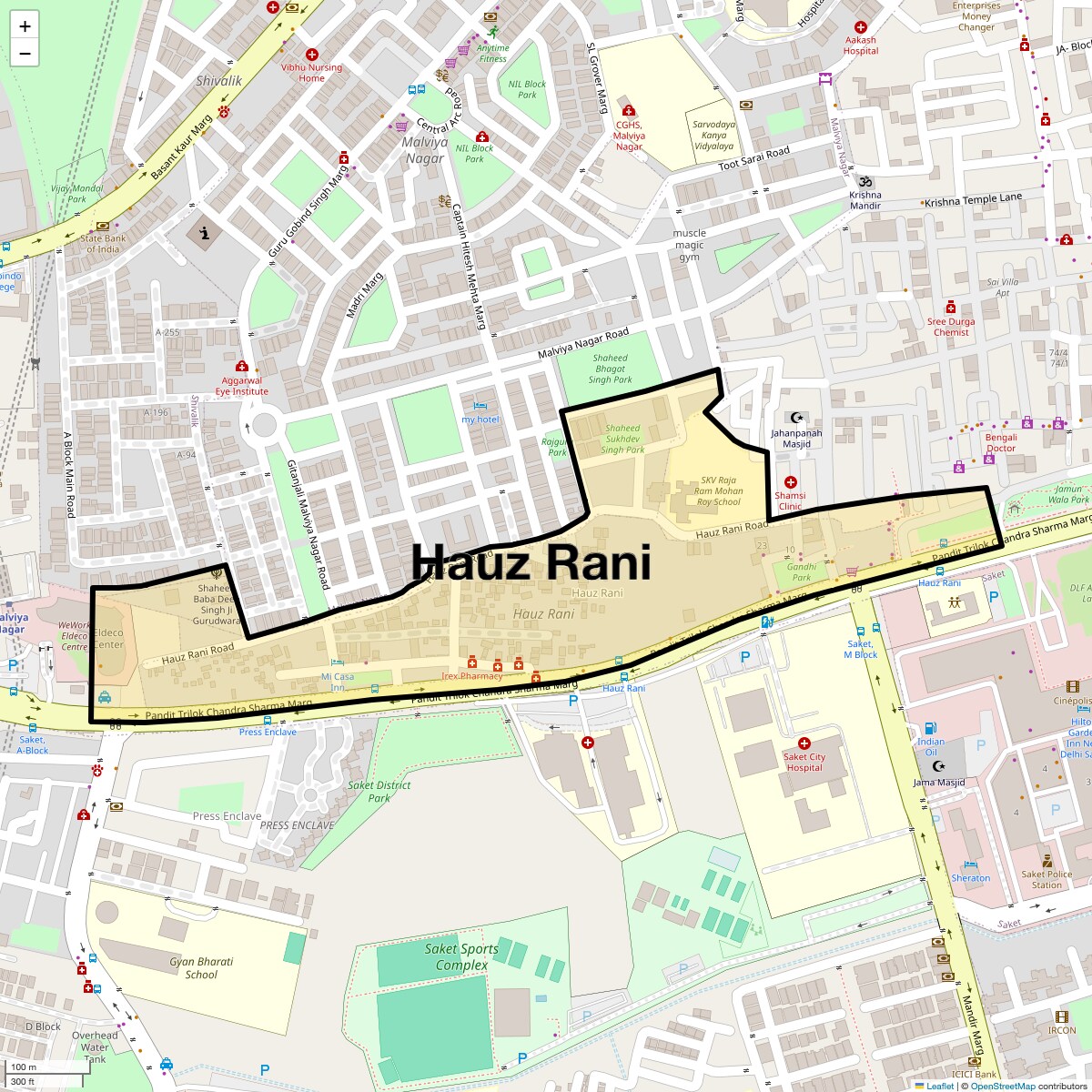Check Time Travel of Hauz Rani, Delhi