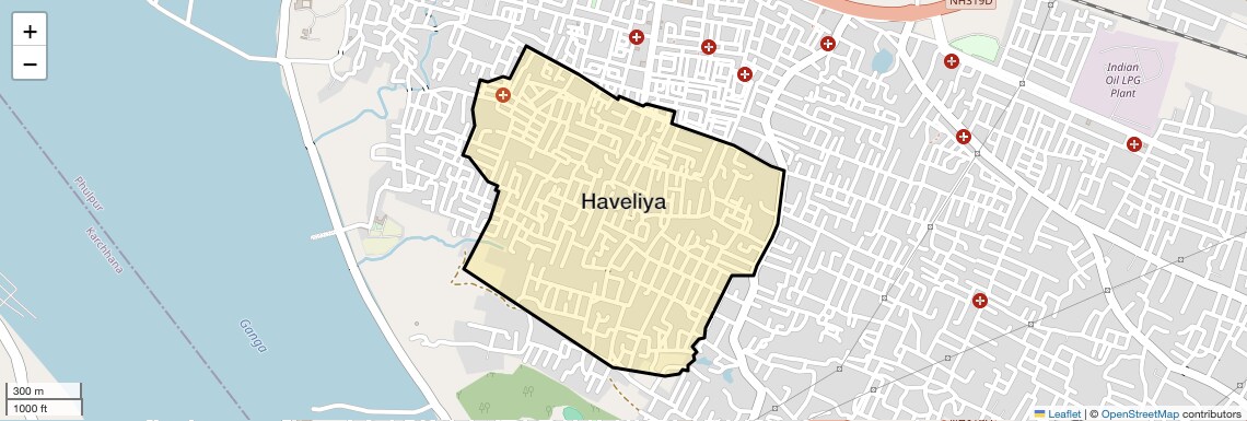 Location Map of Haveliya, Allahabad
