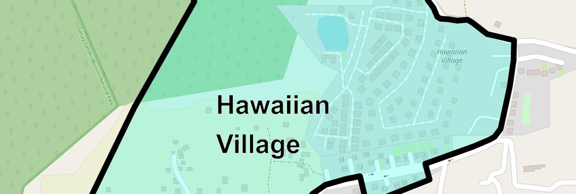 Location Map of Hawaiian Village, Thane