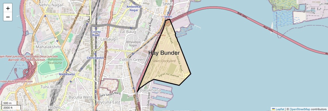 Location Map of Hay Bunder, Mumbai