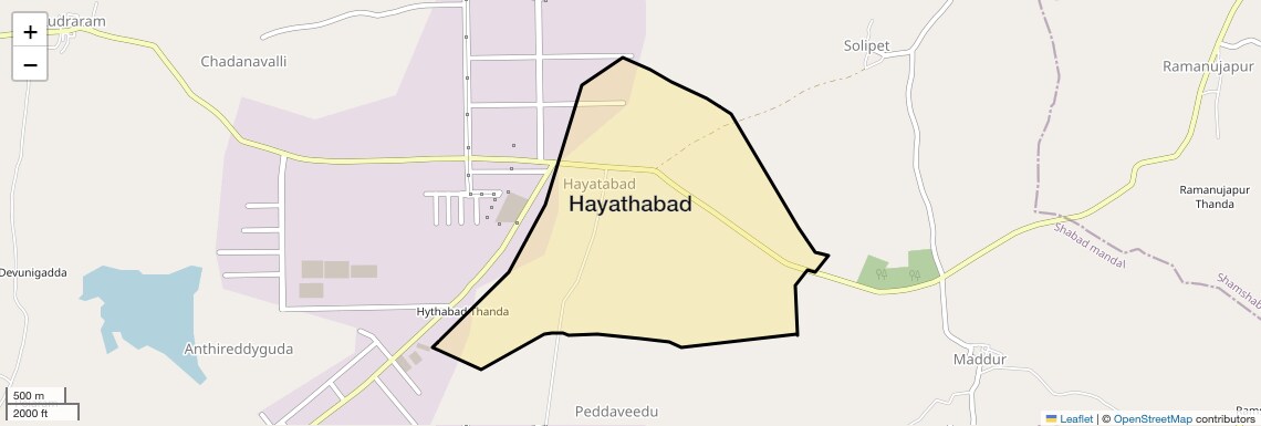 Location Map of Hayathabad, Hyderabad