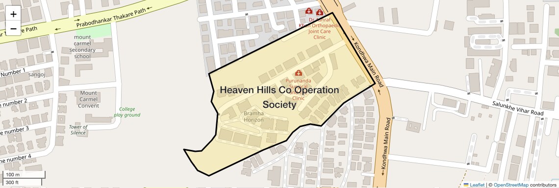 Location Map of Heaven Hills Co Operation Society, Pune
