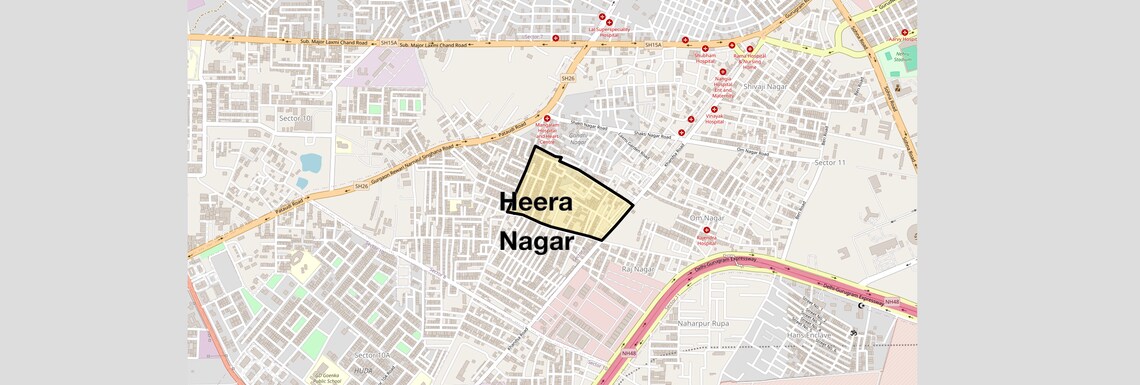 Location Map of Heera Nagar, Gurgaon