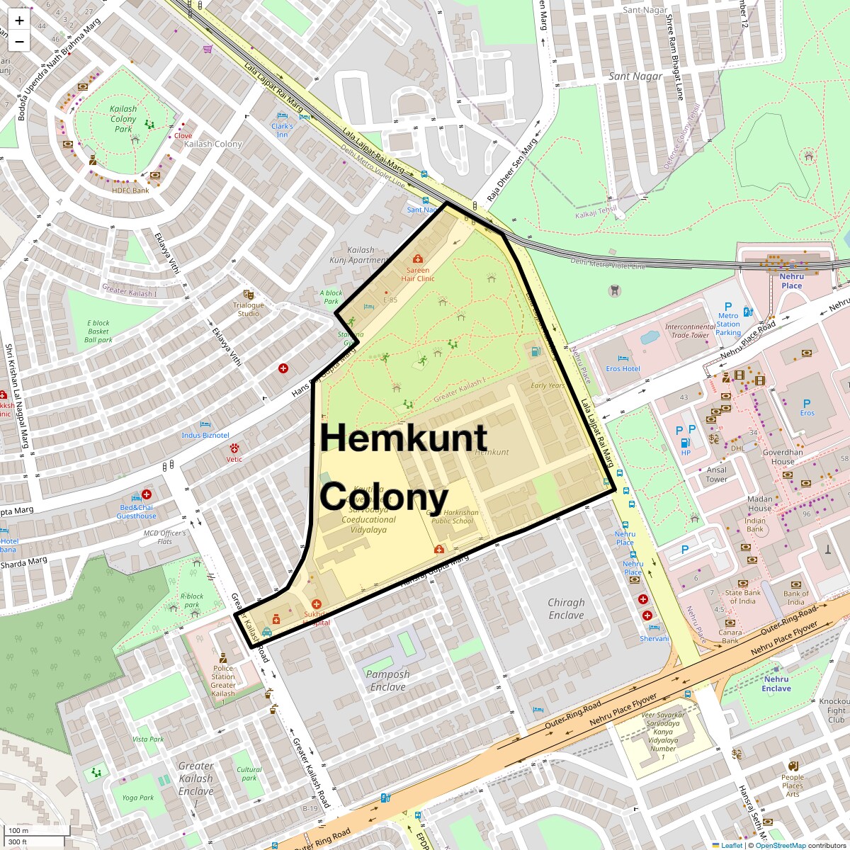 Check Time Travel of Hemkunt Colony, Delhi