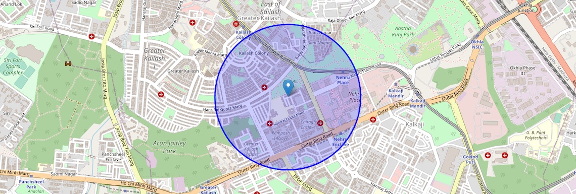 Location Map of Hemkunt Colony, Delhi