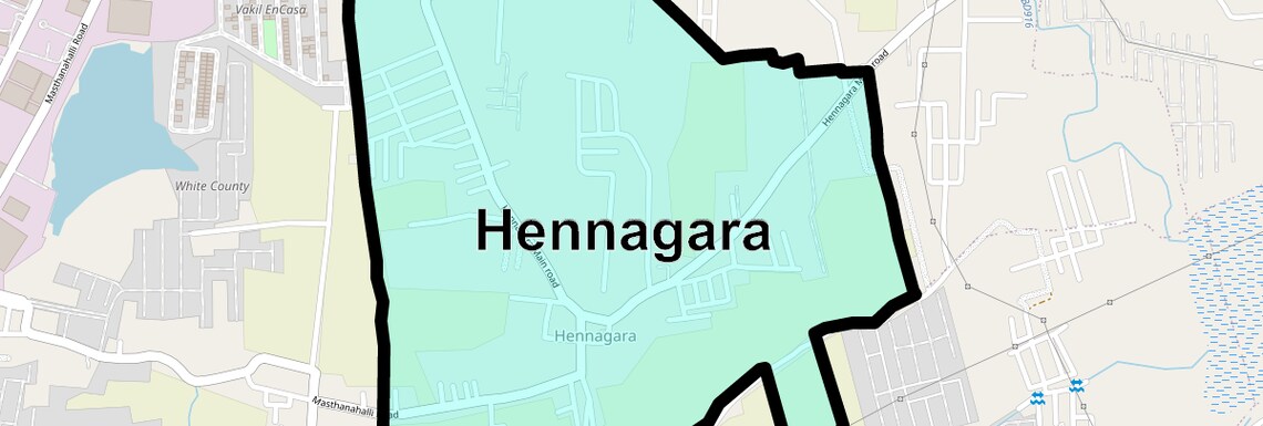 Location Map of Hennagara, Bangalore