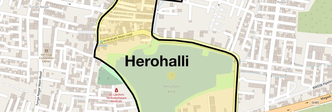 Location Map of Herohalli, Bangalore