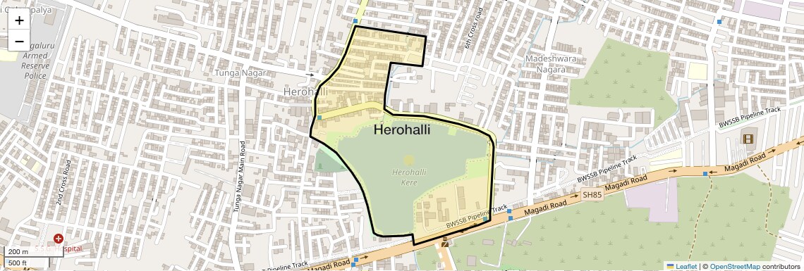 Location Map of Herohalli, Bangalore