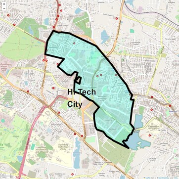 Location Map of Hi Tech City, Hyderabad