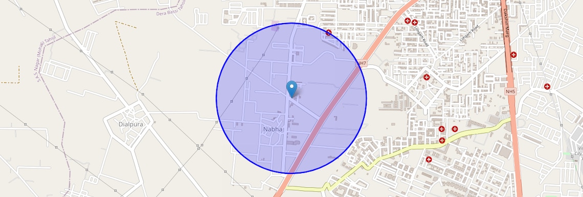 Location Map of High Ground, Zirakpur