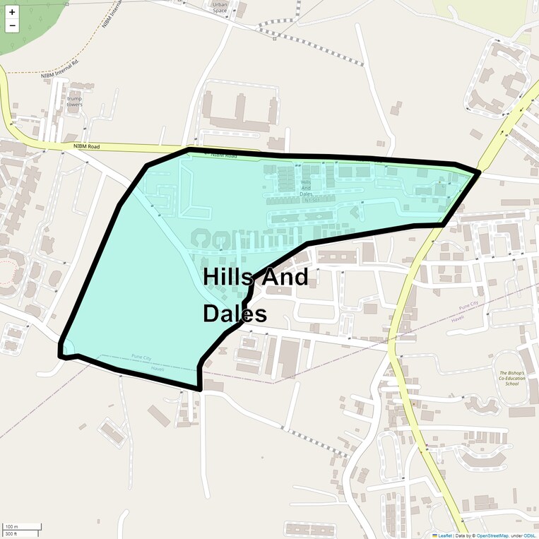 Location Map of Hills And Dales